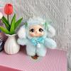 Cute Dog Vinyl Face Plush Toy Pendant Keychain Ornaments Delicate Doll Backpack Hangings Decor Car Keyring For Women Girls Kid