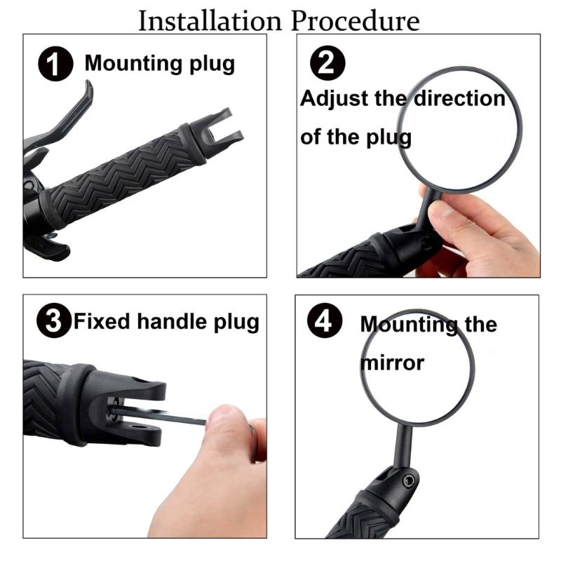 Universals Bike Handlebars Mirror with Shockproofed Folding and Wide Angles View for Mountain Bike