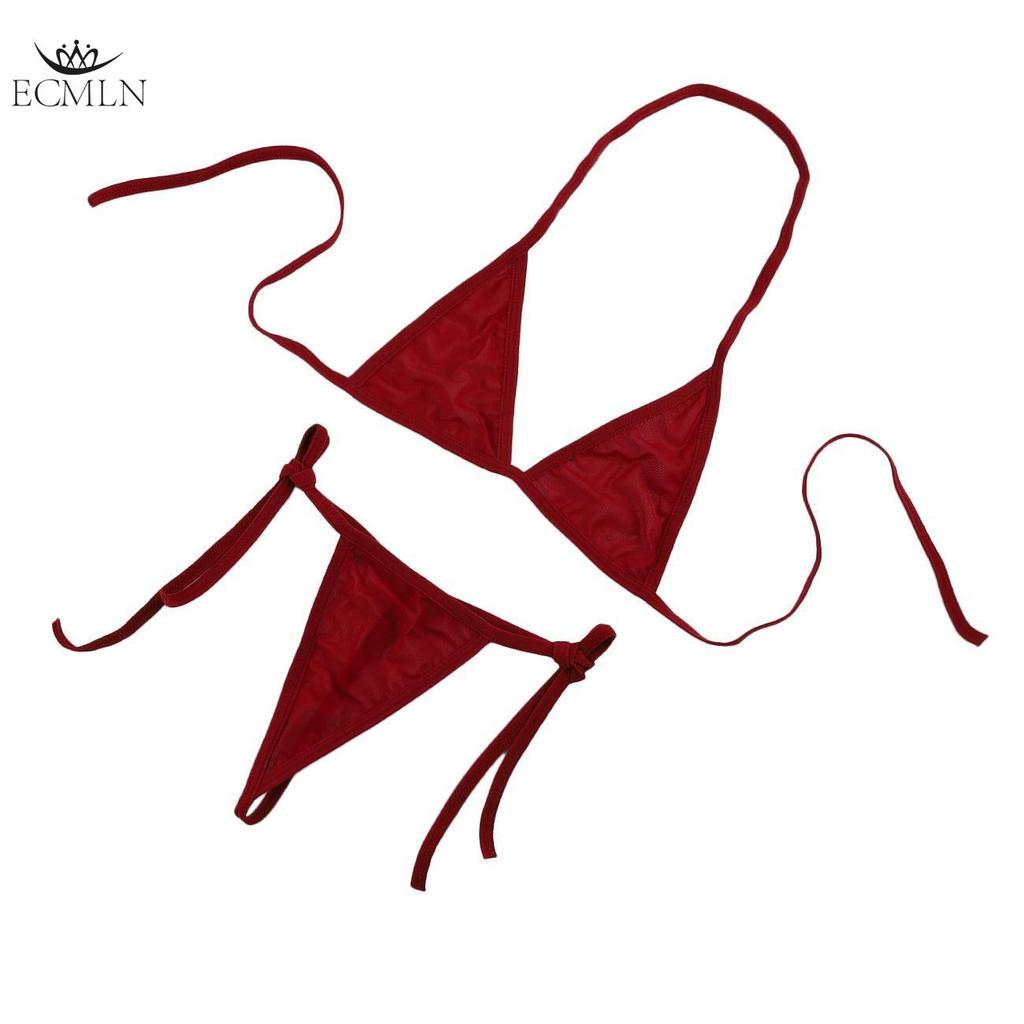 2pcs Set Bikini Extreme G String Slutty Mini Thong Bikinis Sexy Teeny Swimsuit for Women Triangle Exotic Bathing Suit