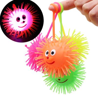 24PCS LED Puffer Balls Valentines Day Cards for Kids Classroom Lightup Stress Balls Party Bouncy Balls Goodie Bag Filler