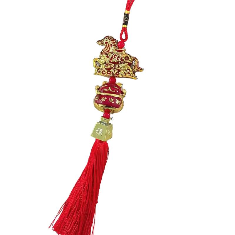 2026 Year Of Horse Wall Hanging Car Ornament Chinese New Year Red Gold Pendant Lucky Decora Housewarming Gifts