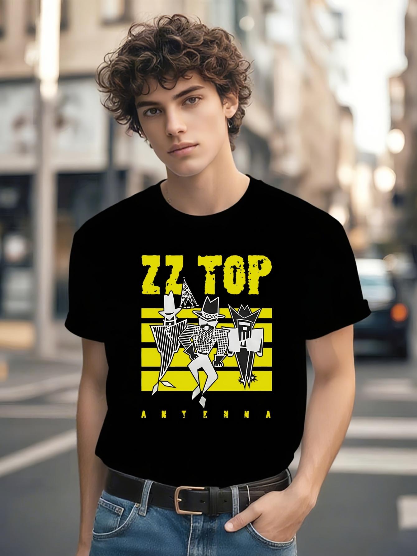 ZZ Top Antenna Graphic T-shirt - Official Band Tee with Bold Logo & Girls S