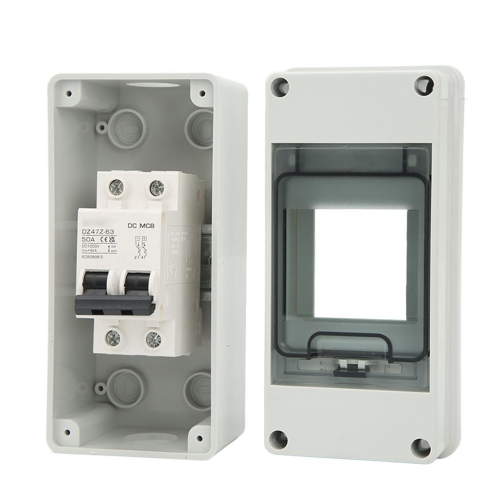 DC Miniature Circuit Breaker 2P 50A 1000V Disconnecting Switch IP65 Waterproof for Solar PV System