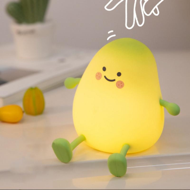 Cute Bear Night Light Silicone Sensor Light Rabbit Night Light Sleep Portable Home Night Light  Children's Gift