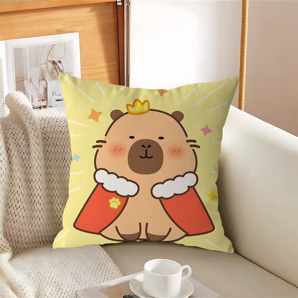 

Милая аниме наволочка с капибарами, съемная, моющаяся, чехол для подушки – всесезонный мягкий лен 12x12Inch