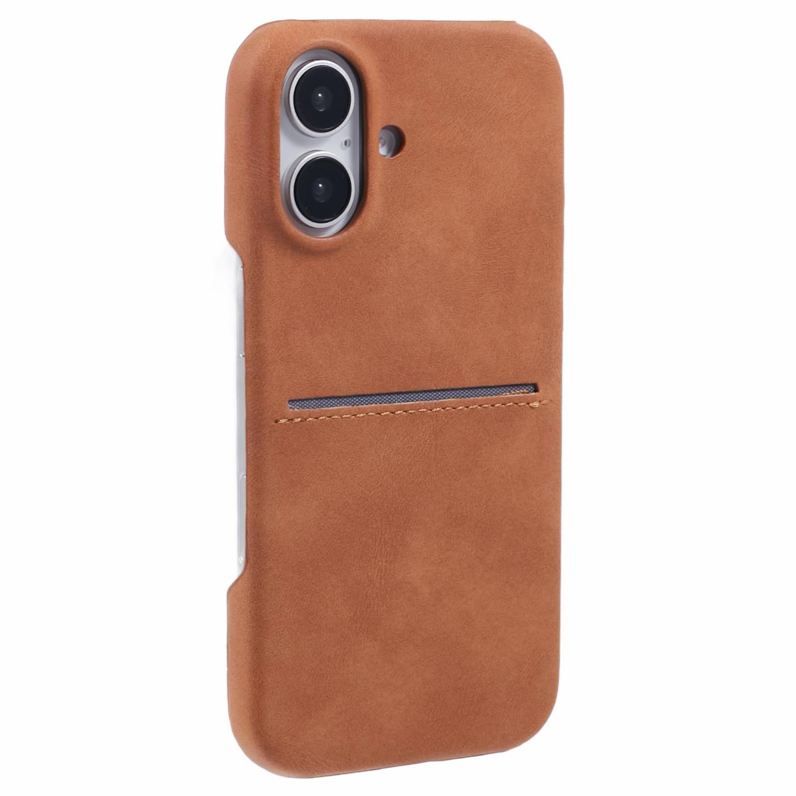 For iPhone 16 Plus Case Skin-touch Leather+PC Phone Cover with Card Slot C