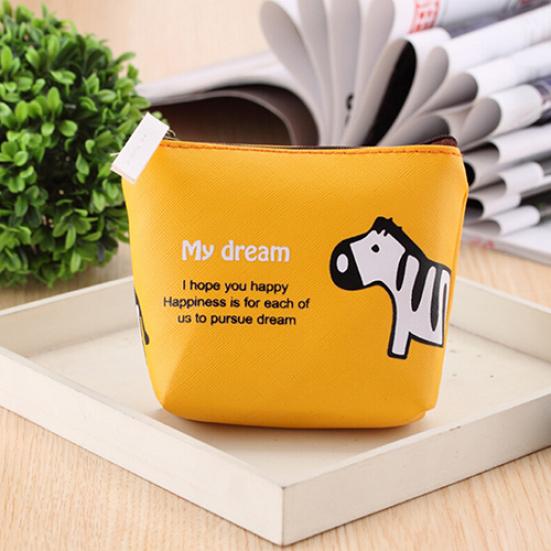 Women's Cute Animal Canvas Zipper Wallet Coin Pocket Key Holder Case Bag Purse