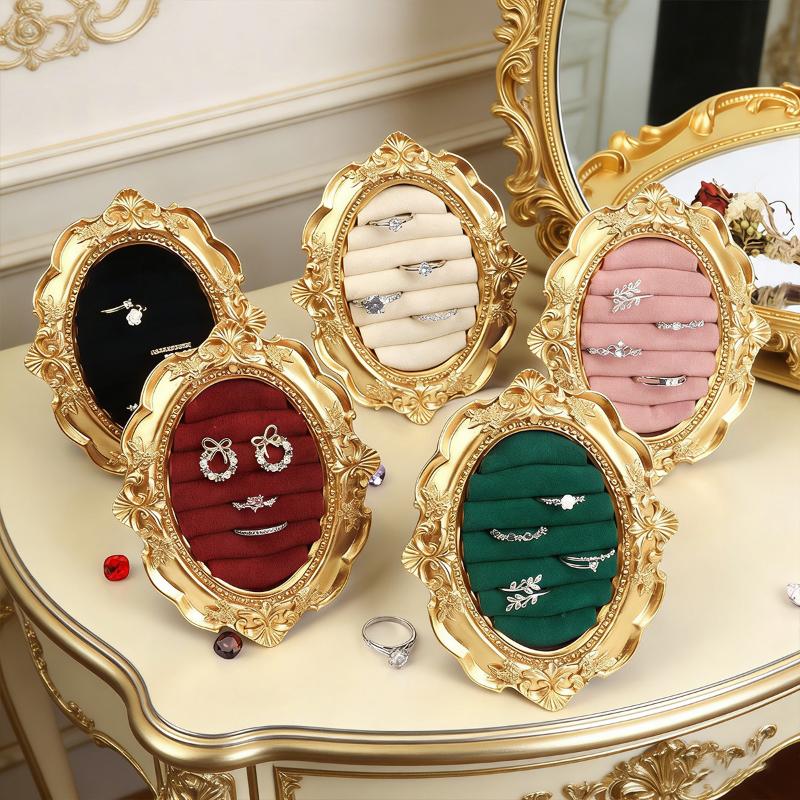 Vintage Style Earring and Ring Display Stand Organizer Tray for Jewelry Boutique Counter Desk Storage and Home Decor