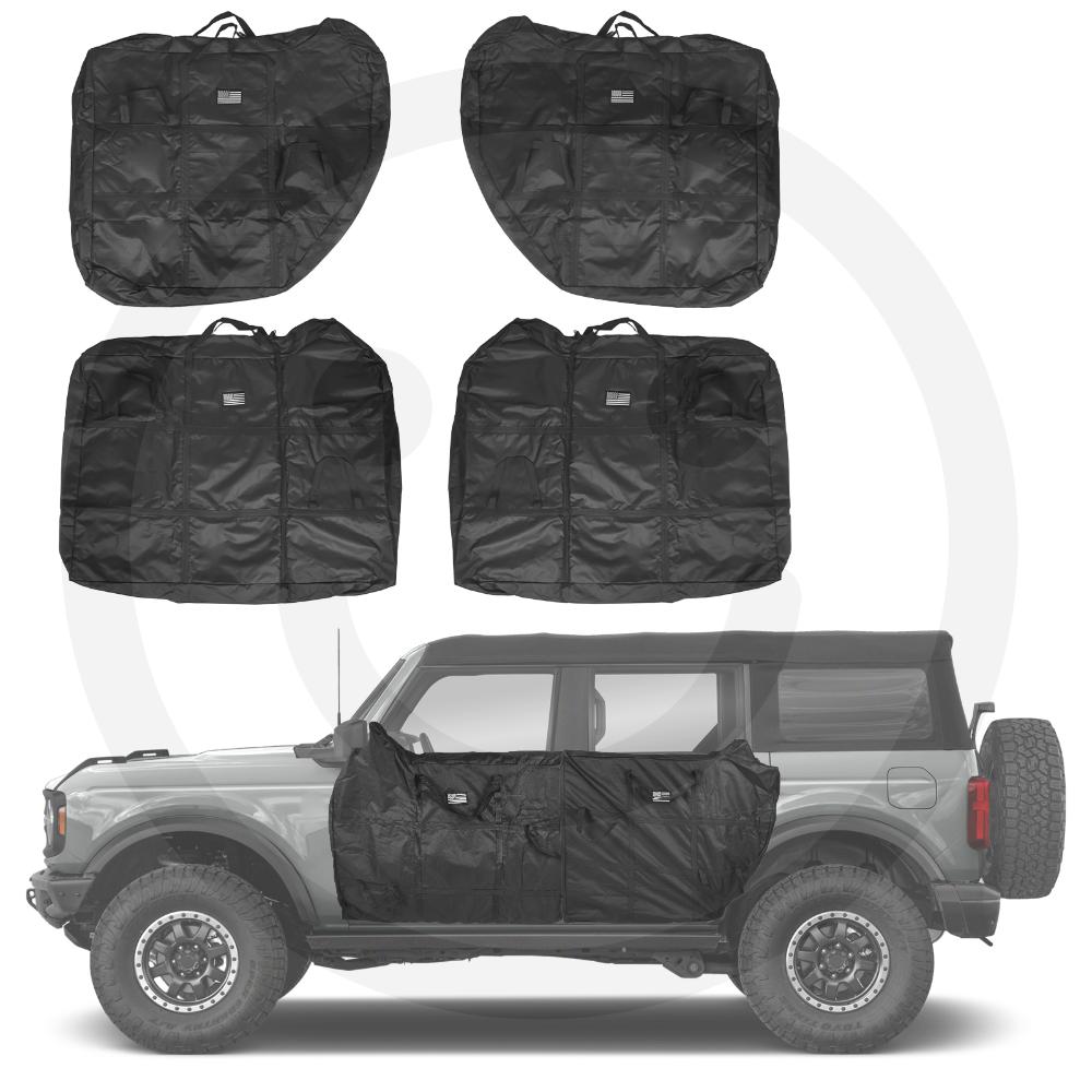 

4pcs Front Rear Door Storage Bags Organizer Oxford Cloth Driver Door Organizer with Handle Fit for Ford Bronco 4-Door 2026-2026 United States