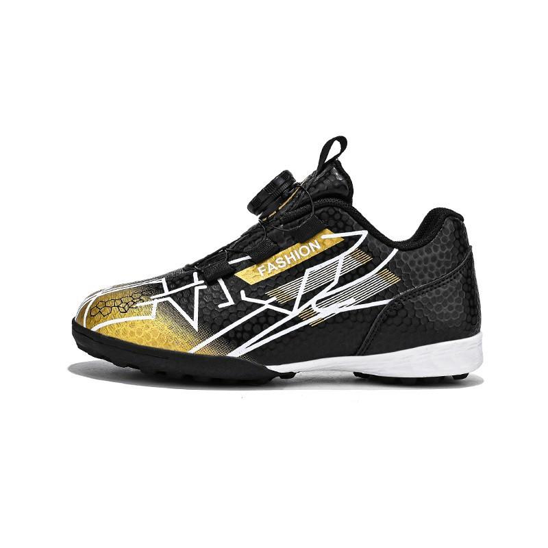 Cheap new children's football shoes Non-slip and breathable rotating buckle Lace-free TF broken nail youth football shoes