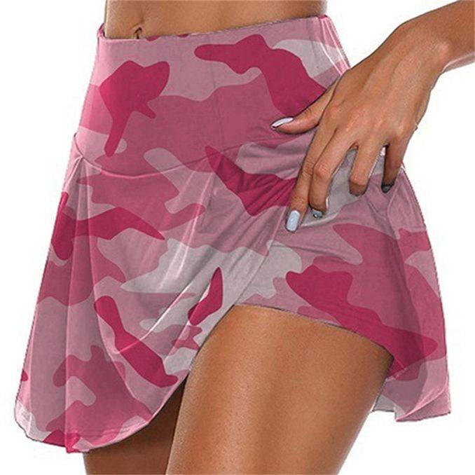 Women's Fashion Camouflage Print Sports Skirt Running Casual Fitness Base Short Skirt Yoga Safety Pants