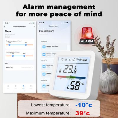 Tuya Wifi Czujniki Temperatury i Wilgotności Wewnętrzny Detektor Temperatury z Podświetleniem z Alexa Google Zdalne Monitorowanie w Czasie Rzeczywistym