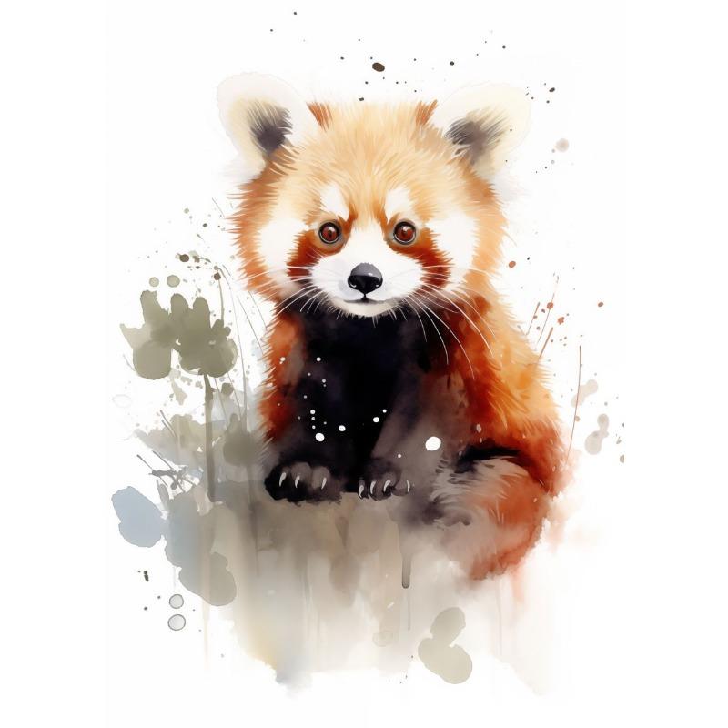 Red Panda Watercolor Arts Poster Print Canvas Art Pictures for Livng Room and Children Bedroom Home Decor Frameless Painting