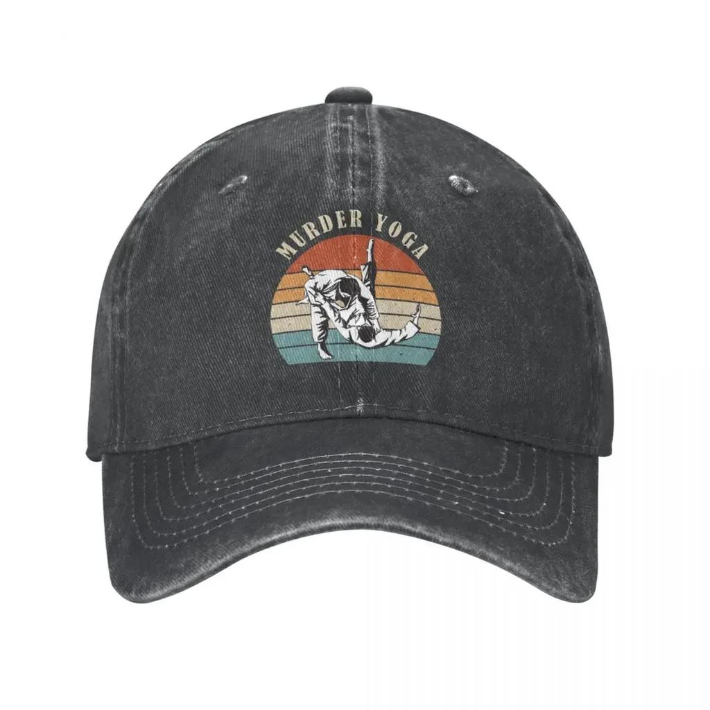 Murder Yoga Jiu Jitsu Men Women Baseball Caps Distressed Washed Hats Cap Vintage Outdoor Activities Adjustable Headwear