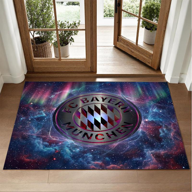 Bayern Munich Design Crystal Velvet Rug Soft Decorative Mat for Bedroom Entrance