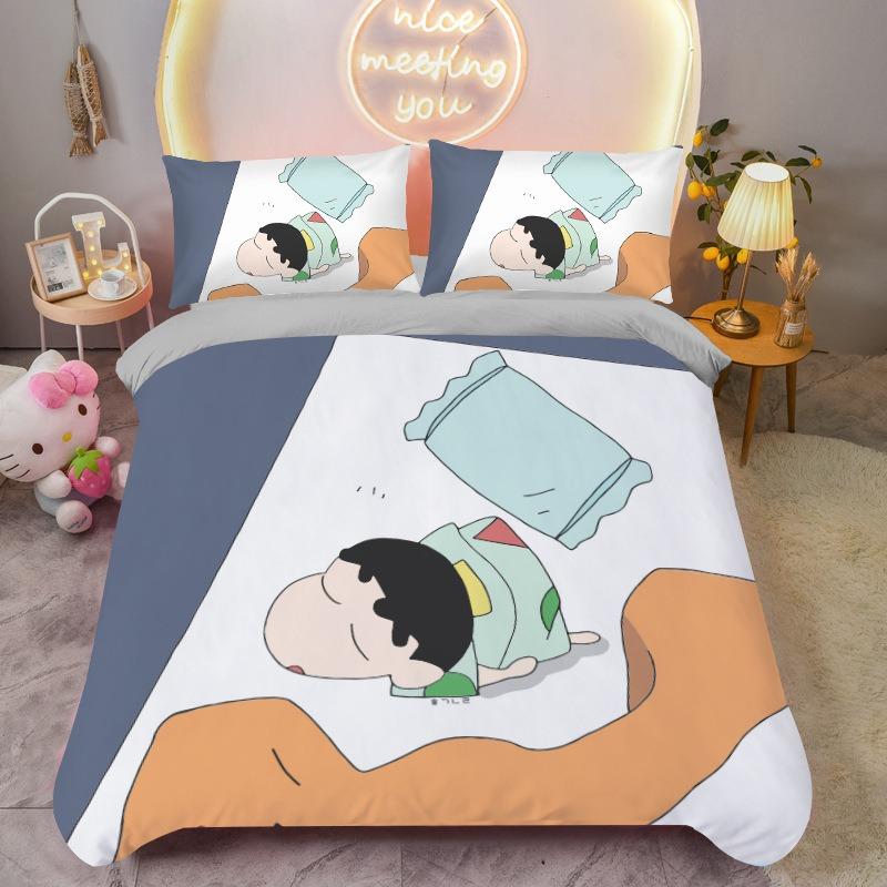 Crayon Small New Cartoon Quilt Cover Pillowcase, Bedding Set Home Kids Boy Bedroom Decoration Single Twin Twin Bed Queen Size