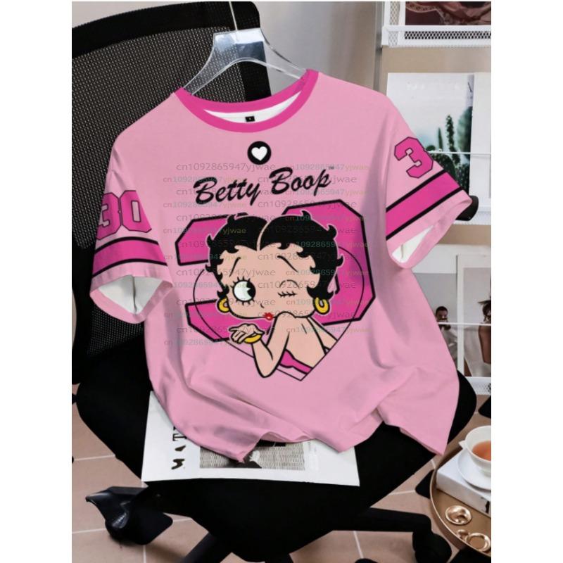 2026 Cartoon duck Betty Boop  Print men Women's Short Sleeve