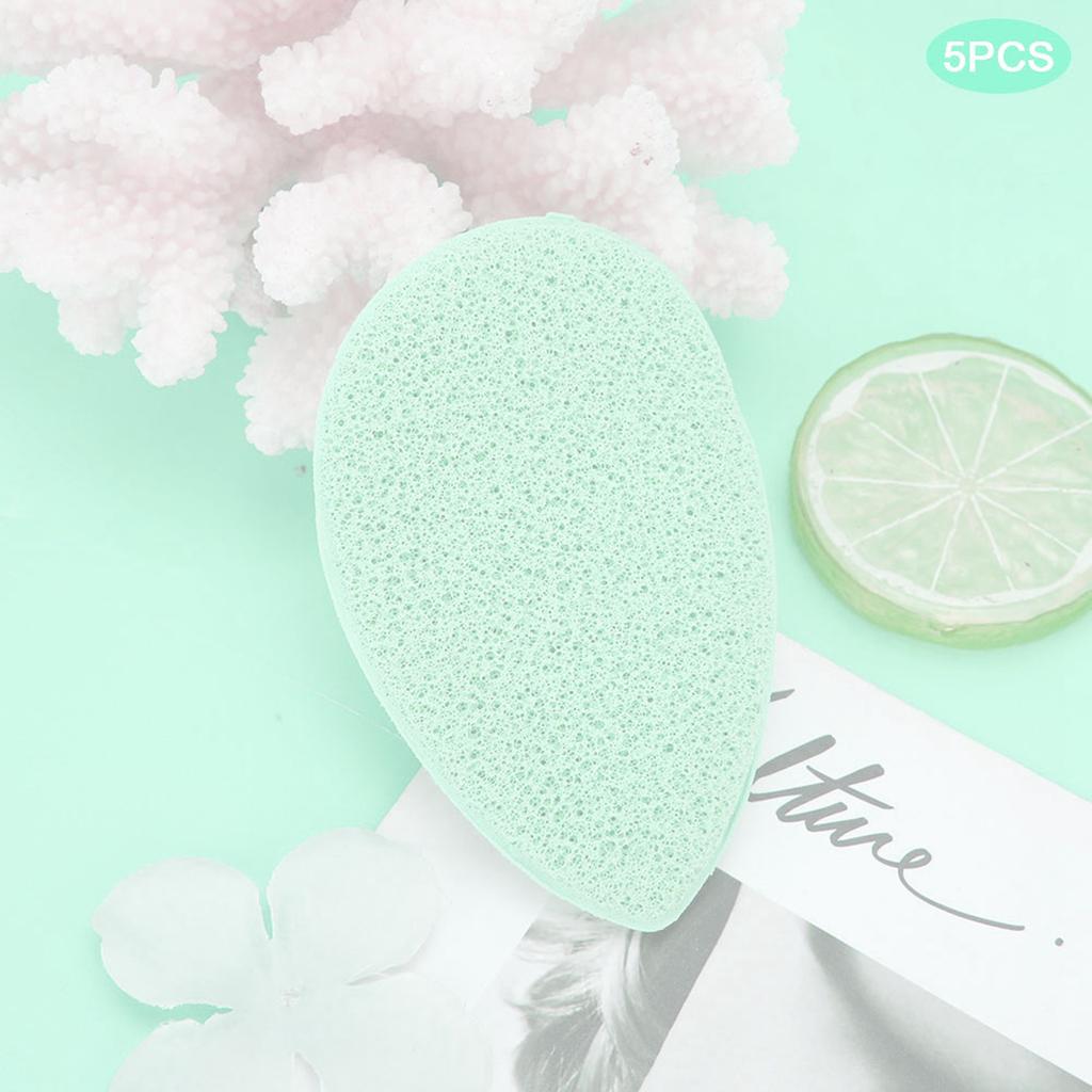 5pcs Makeup Cleaning Puff Hydrophilic Soft Exfoliator Face Cleaning Pad Tool Face Washing PuffGreen