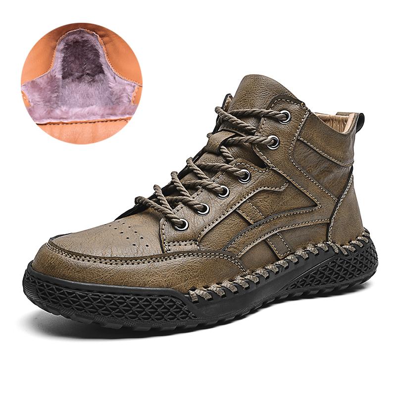 Cizme din piele naturală lucrate manual Pantofi pentru bărbați Botine confortabile pentru bărbați Pantofi ocazional Pantofi pentru scule de exterior