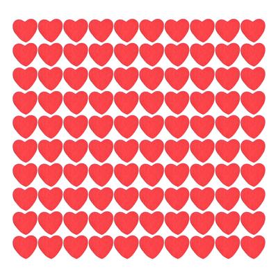 100Pcs Red Wooden HeartShaped Ornament SelfAdhesive DIY Hand Made Home Decoration