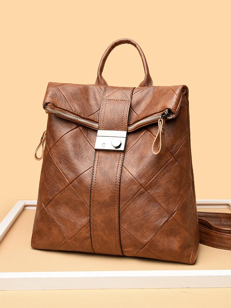 Women's Trendy Patchwork Backpack & Anti-theft Handbag - Stylish 2026 School Bag