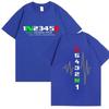 Herren T-Shirts mit doppelseitigem Druck Schaltgetriebe 1N23456 Motorrad Geschwindigkeit Mode EKG Tops Übergroßes T-Shirt Hip Hop Streetwear
