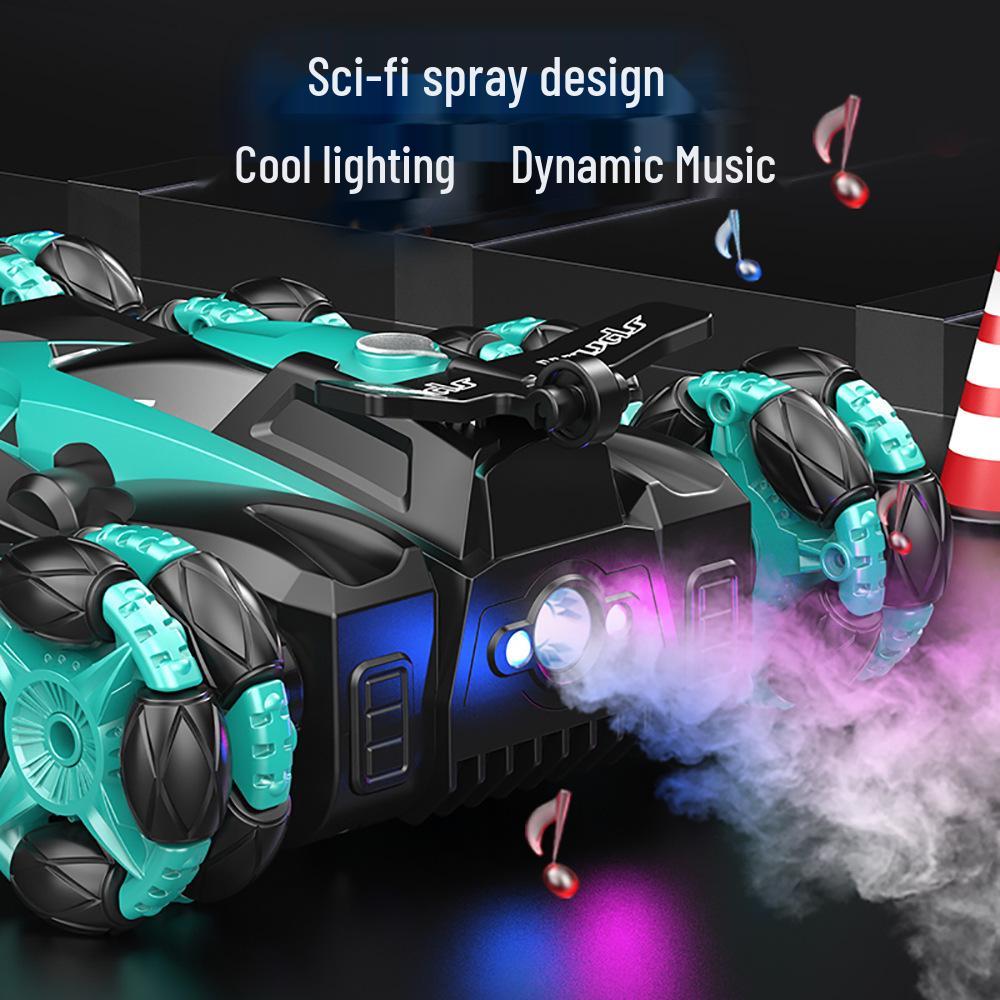 Rechargeable Eight-Wheeled Stunt RC Car with Gesture Control, Drift Spray, and Climbing Rotation for Kids