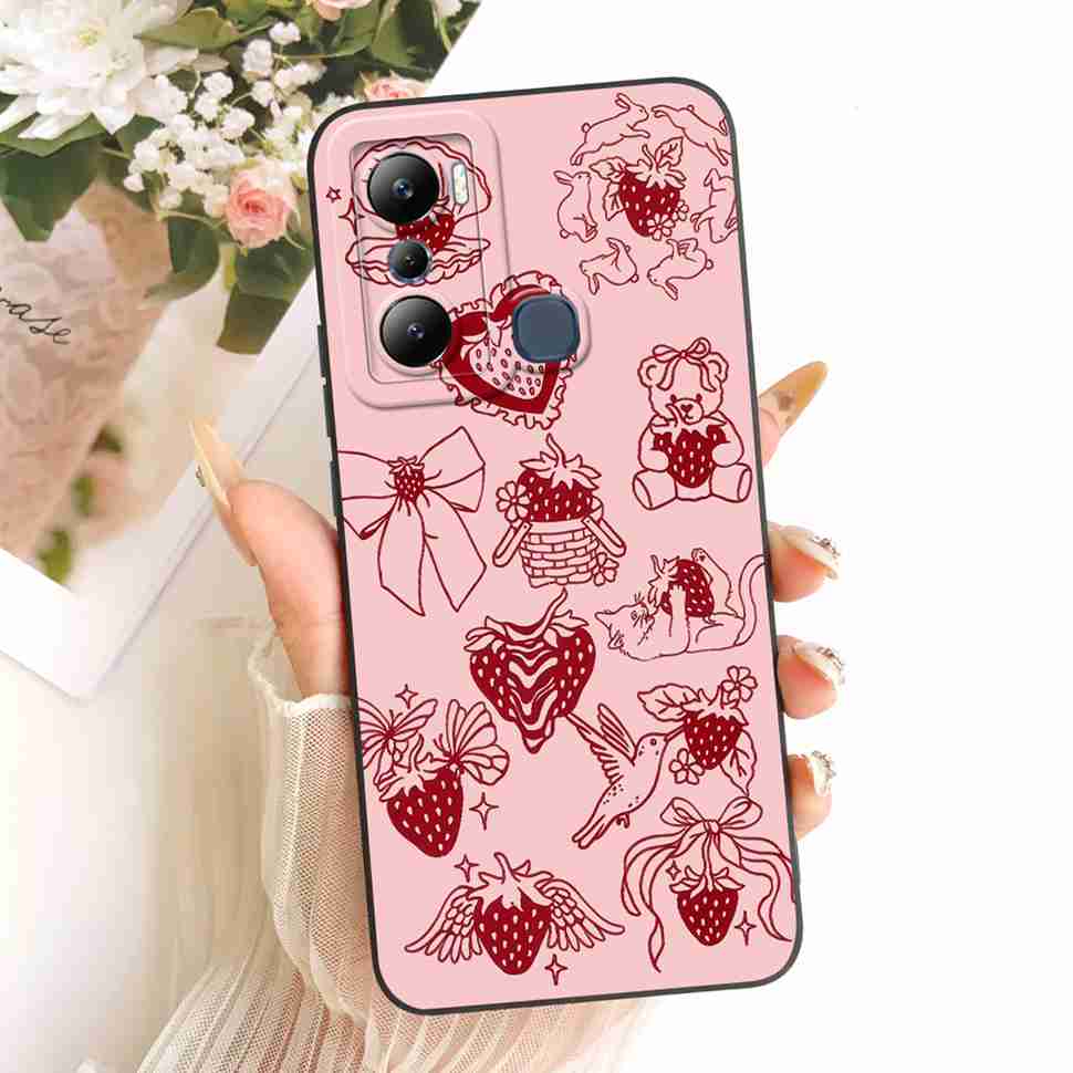 Für Infinix Hot 20i X665C X665E Hüllen Blume Schmetterling Silikon Weiche Abdeckung Für Infinix Hot 20i Hot20i Handy Rückseite Hülle