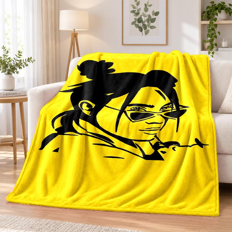 Billie Eilish Flannel Throw Blanket Soft Warm Cozy For Sofa Bed Indoor Home Bedroom Use