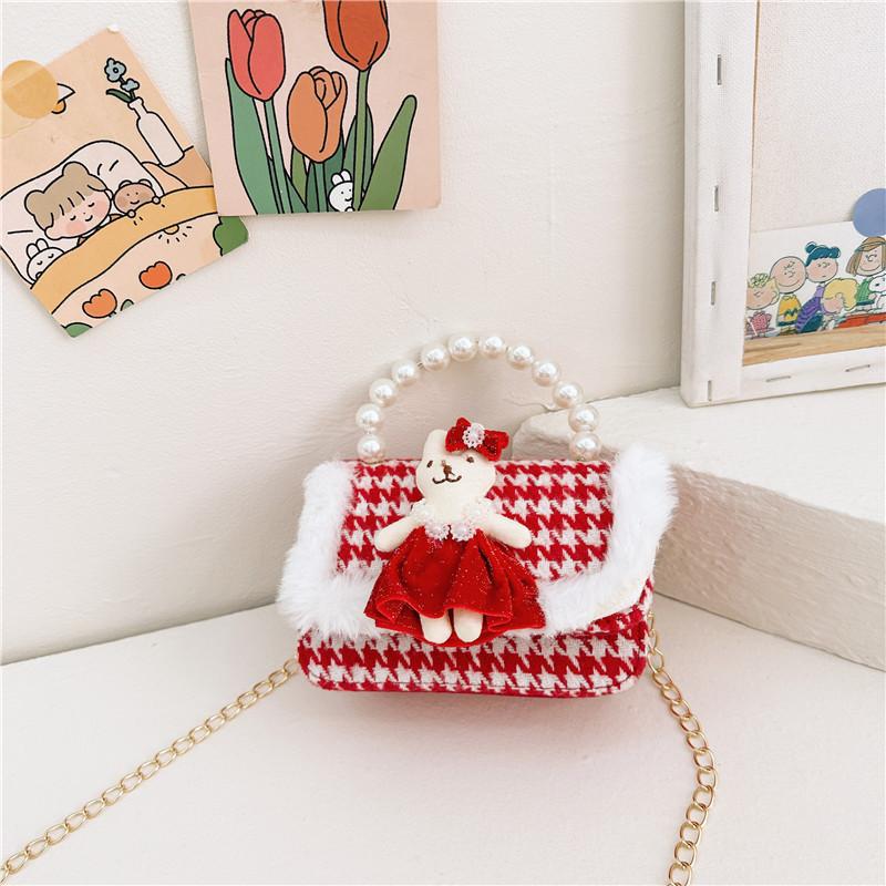 Eyecatching Kids Crossbody Bag Bright Red Pearl Princess Bag With Durable Antitheft Features
