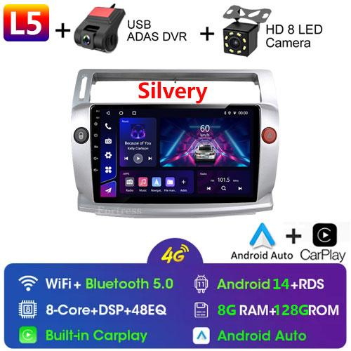 Android 14 Car Radio for Citroen C4 C-Triomphe C-Quatre 2004-2009 Multimedia Video Player Navigation GPS Carplay 4G QLED Screen
