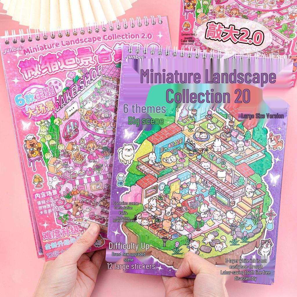 Junbei 3D Miniature Scene Stickers for DIY Journals - Girls' Collection 2.0