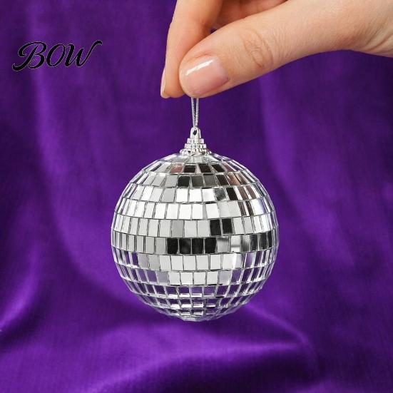 Festival Hanging Ornaments for Holidays 6 Pcs Mini Silver Disco Balls, Mirror Ball Ornaments, Reflective Balls Party Decorations Decoration with