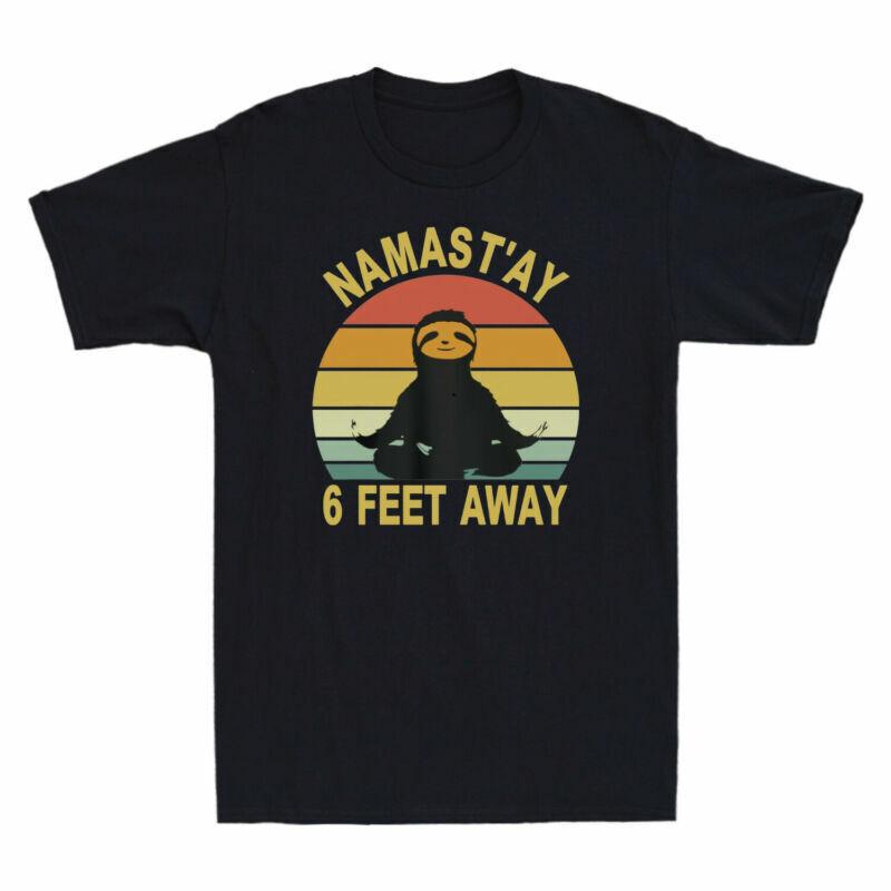 6 Unisexs Away Shirt Feet Vintage Social Distancing Sloth Tshirt Namastay S