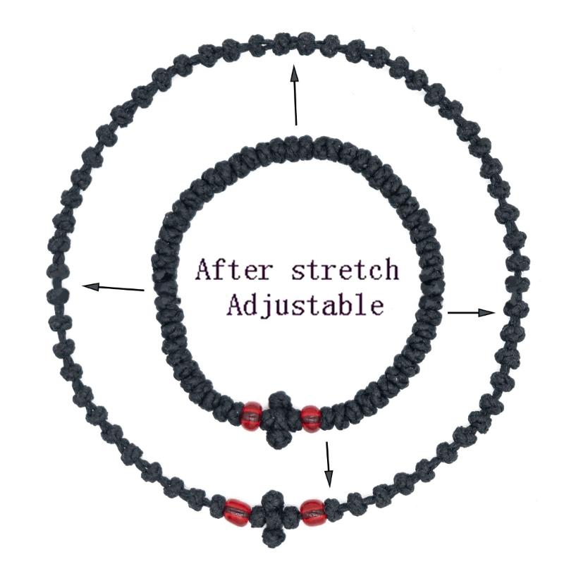 Verstellbares griechisch-orthodoxes Armband, christliches Gebetsarmband, handgewebt, Unisex-Armband, religiöses Handketten-Ornament