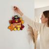 Thanksgiving Wooden Sign, Turkey and Pumpkin Welcome Wall Hanging Decor with Give Thanks, Rustic Farmhouse Fall Harvest Decoration for Front