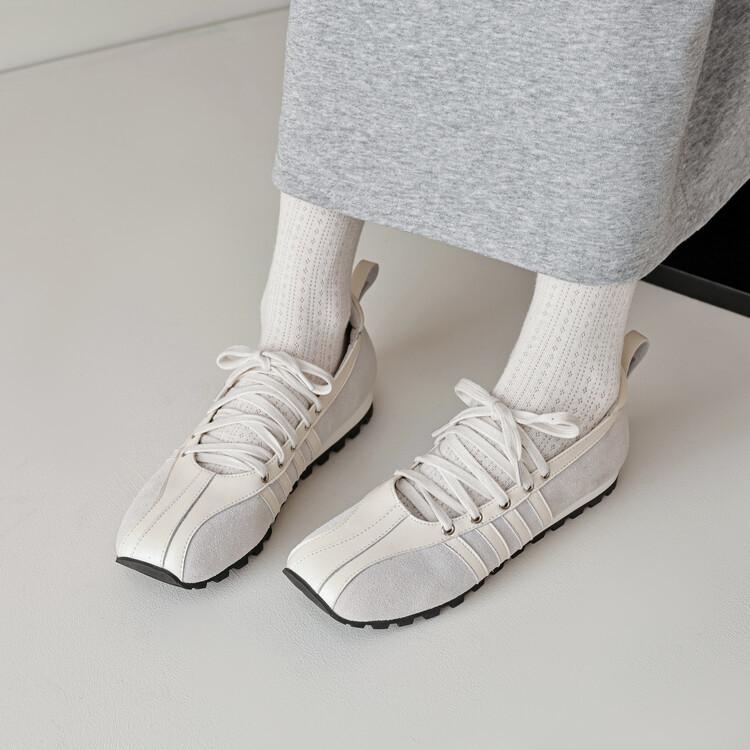 Dongdaemun popular recommendation~ leather lace-up sports shoes 2025 autumn new lightweight Mary Jane shoes