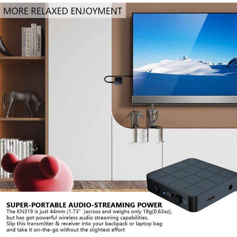 Kn321 2in1 Bluetooth 5.0 Mottaker Sender Usb Tv Datamaskin Bil Adapter