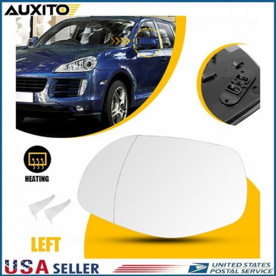 Driver Left Heated Side Mirror Glass W Plate for Porsche Cayenne 2008 2009 2010