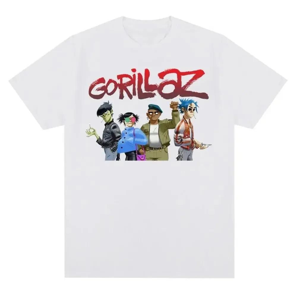 Music Band Gorillazs Punk Rock Print T Shirt 90s Casual Fashion Short Sleeve  T Shirt Unisex