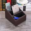PU-Leder Fernbedienungshalter Schreibtisch-Organizer Aufbewahrungsbox Für TV-Zeitschrift Post Telefon Büro Sortiergitter Kosmetik Stiftehalter