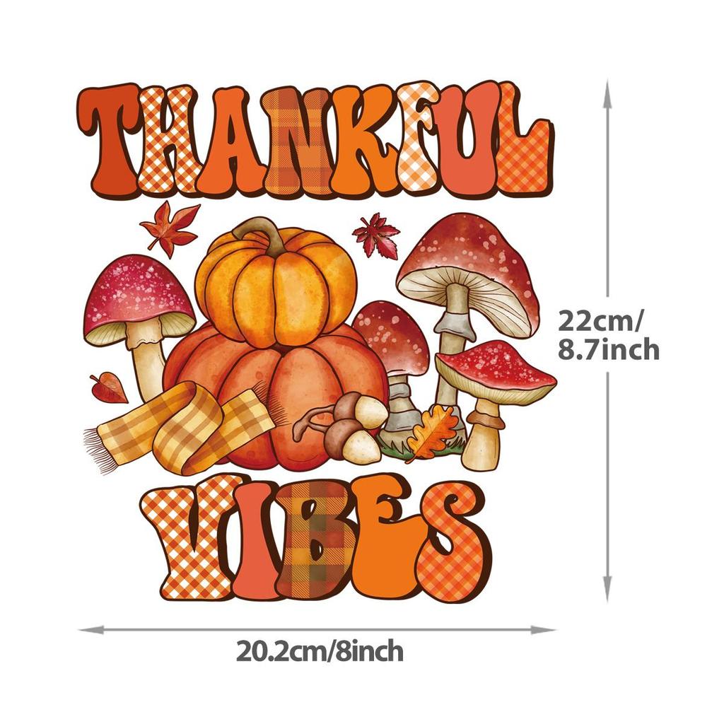 Autumn Pumpkin Thermal Sticker Patch A-Level Washable Diy Hoodies Tops Thermal Press Vinyl Clothing Badges Patches Hot