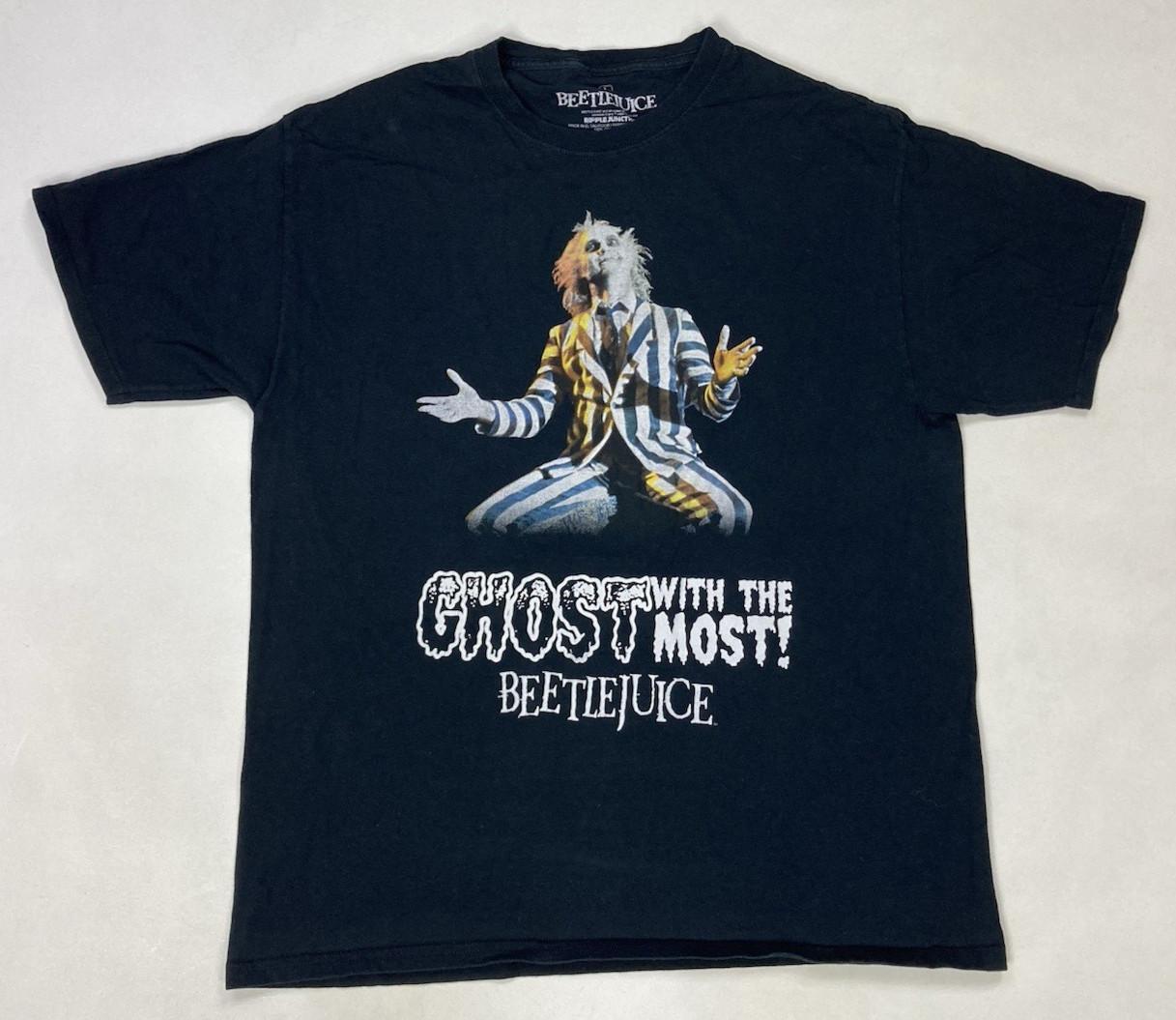 Beetlejuice Ghost With The Most Graphic T-shirt Men Large Black Short Sleeve S