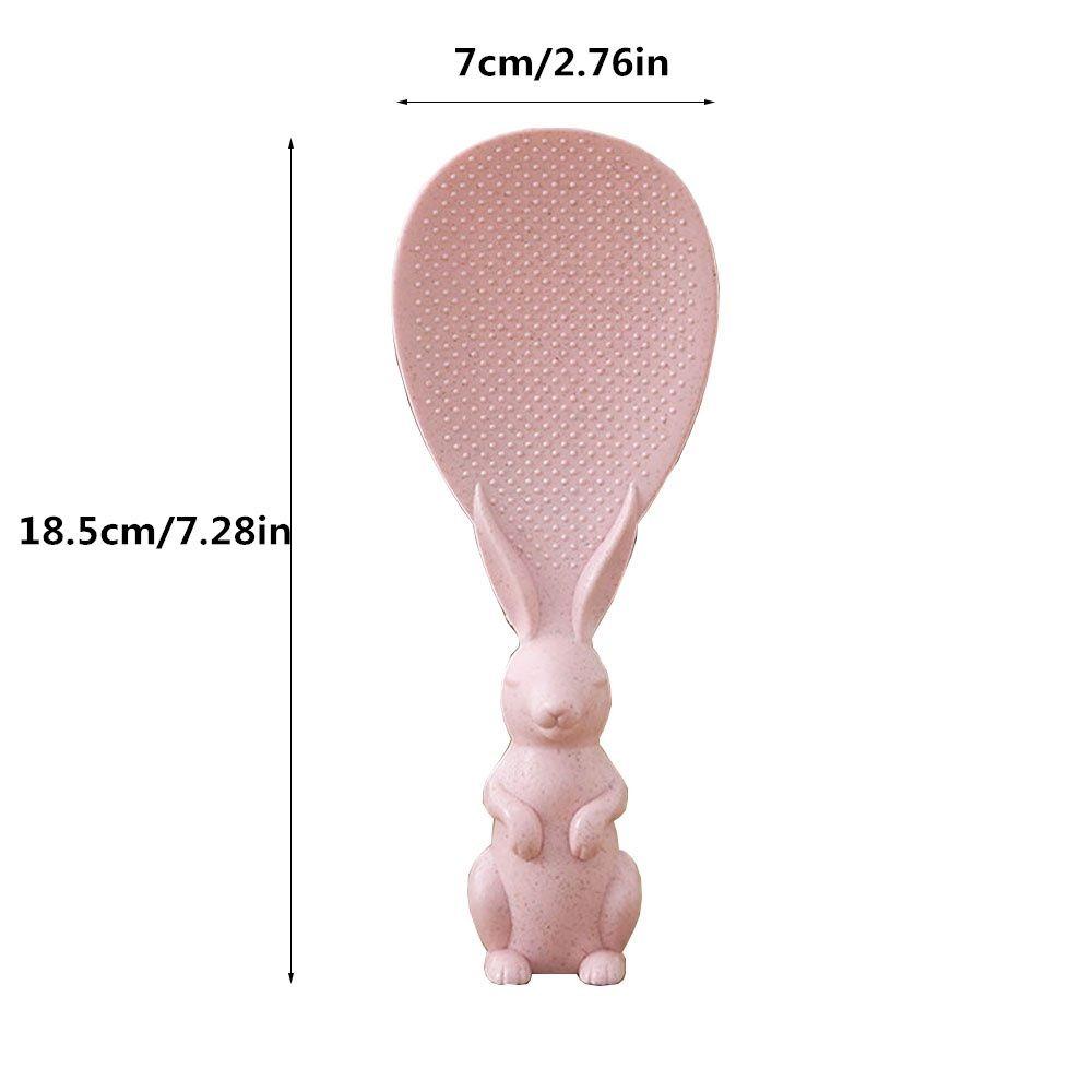 Plastic Wheat Straw Rice Spoon Cute Rabbit Rice Shovel Hot Rice Spoon  Home Kitchen