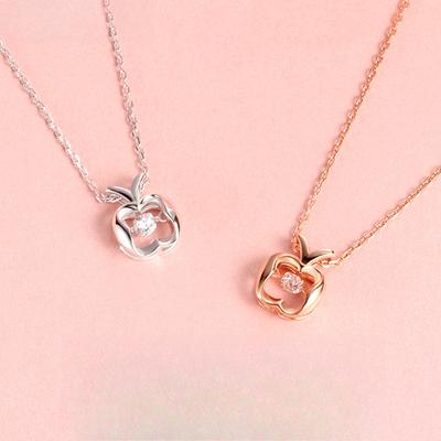 Little Apple Fashion Jewelry Necklace Light Luxury Korean Edition Niche Design Sense Collarbone Chain Women