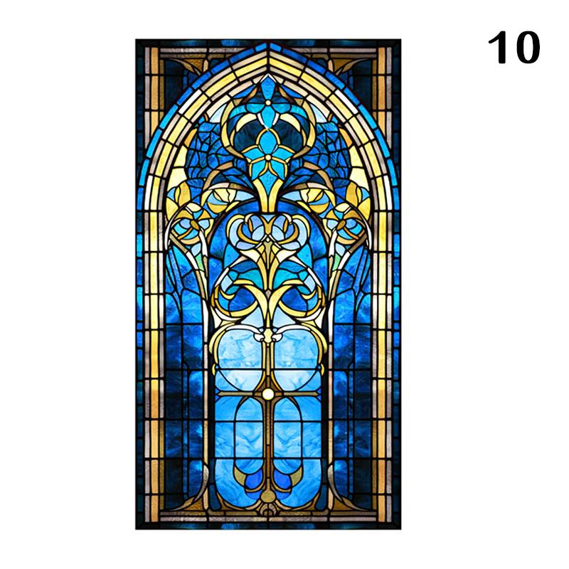 Retro Art Skleněná Fólie Evropský Styl Vitrážové Kostelní Umění Soukromí Okenní Samolepky Neprůhledné Hotelový Klub Veranda Okenní Dekorace Fólie