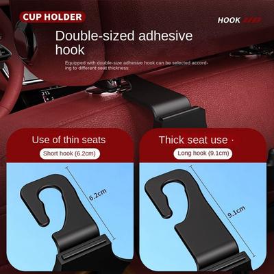 Plastic Car Seat Hook Universal Storage Organizer Headrest Cup Holder Multifunctional Adaptable Caddy Storage Box Car Headrest