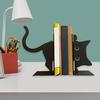 Adorable Cat Bookends Durable Metal Construction Simple Style Anti-slip Sturdy Bookends for Heavy Book