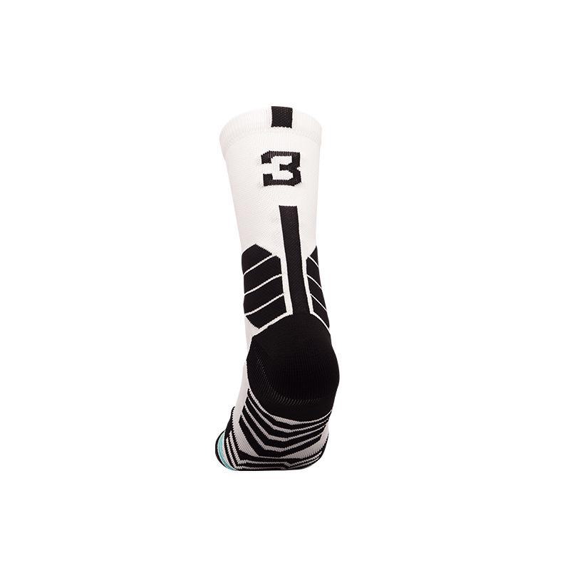 Digitale Basketballsocken für Herren – Elite-Handtuchgefühl, Wadenlang, Sternnummern-Design, Sport-Essentials für Herbst und Winter