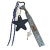 Trendy Denim Heart & Star Lanyard Keychain